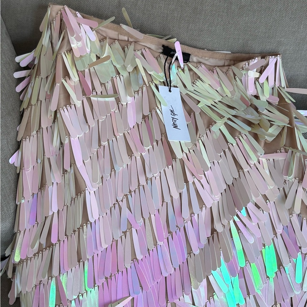 Nasty Gal Multicolor Sequin A-Line Skirt